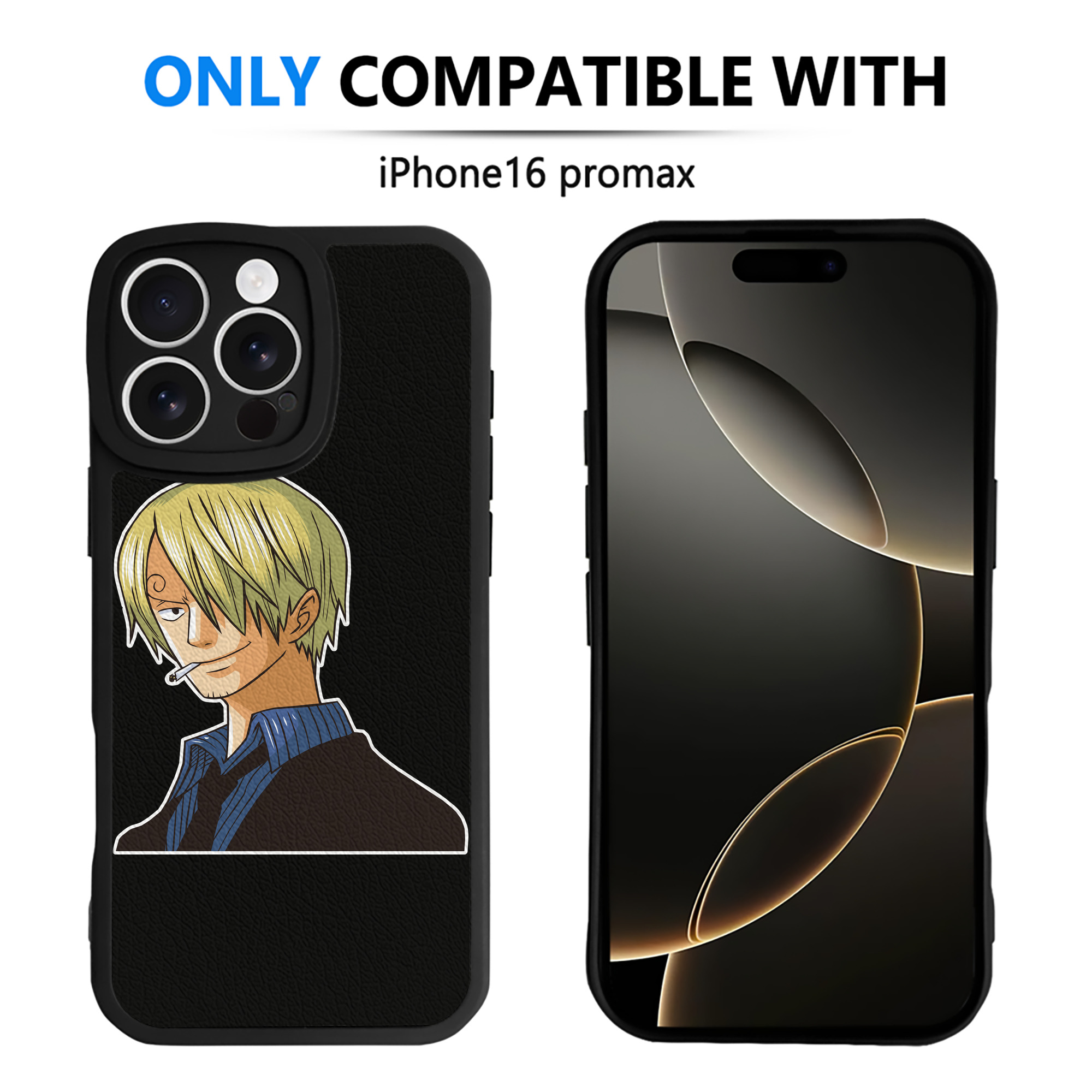 （画像用） ワンピース サンジ ONE PIECE Sanji 【iPhone 16シリーズ対応】シリコンスマホケース（レザー調） 材質：シリコン